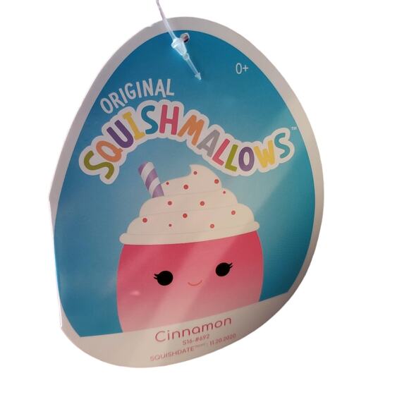 Squishmallow Cinnamon the Frozen Yogurt Pink Drink 16" Plush Toy Kellytoy XLarge - Picture 2 of 4